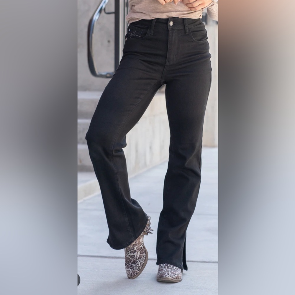 Judy Blue black split flare jeans size 15